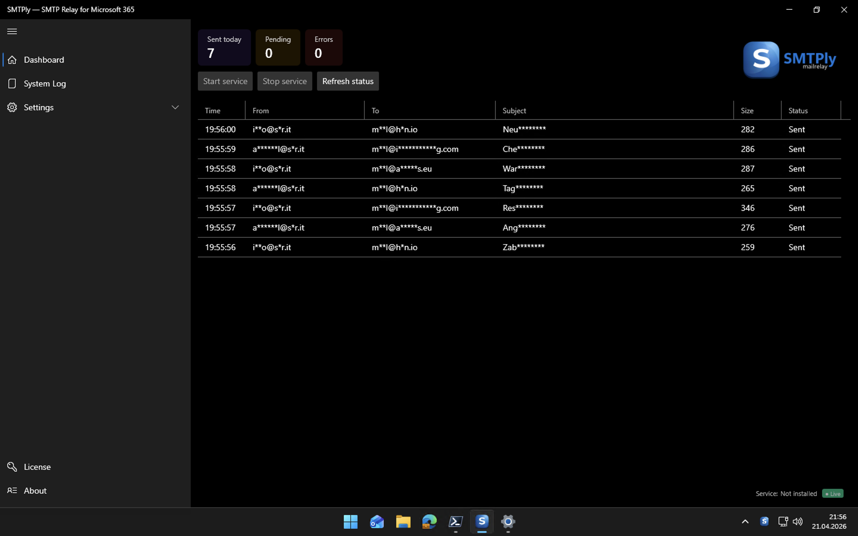 SMTPly Dashboard – Mail-Tracker mit gesendeten E-Mails
