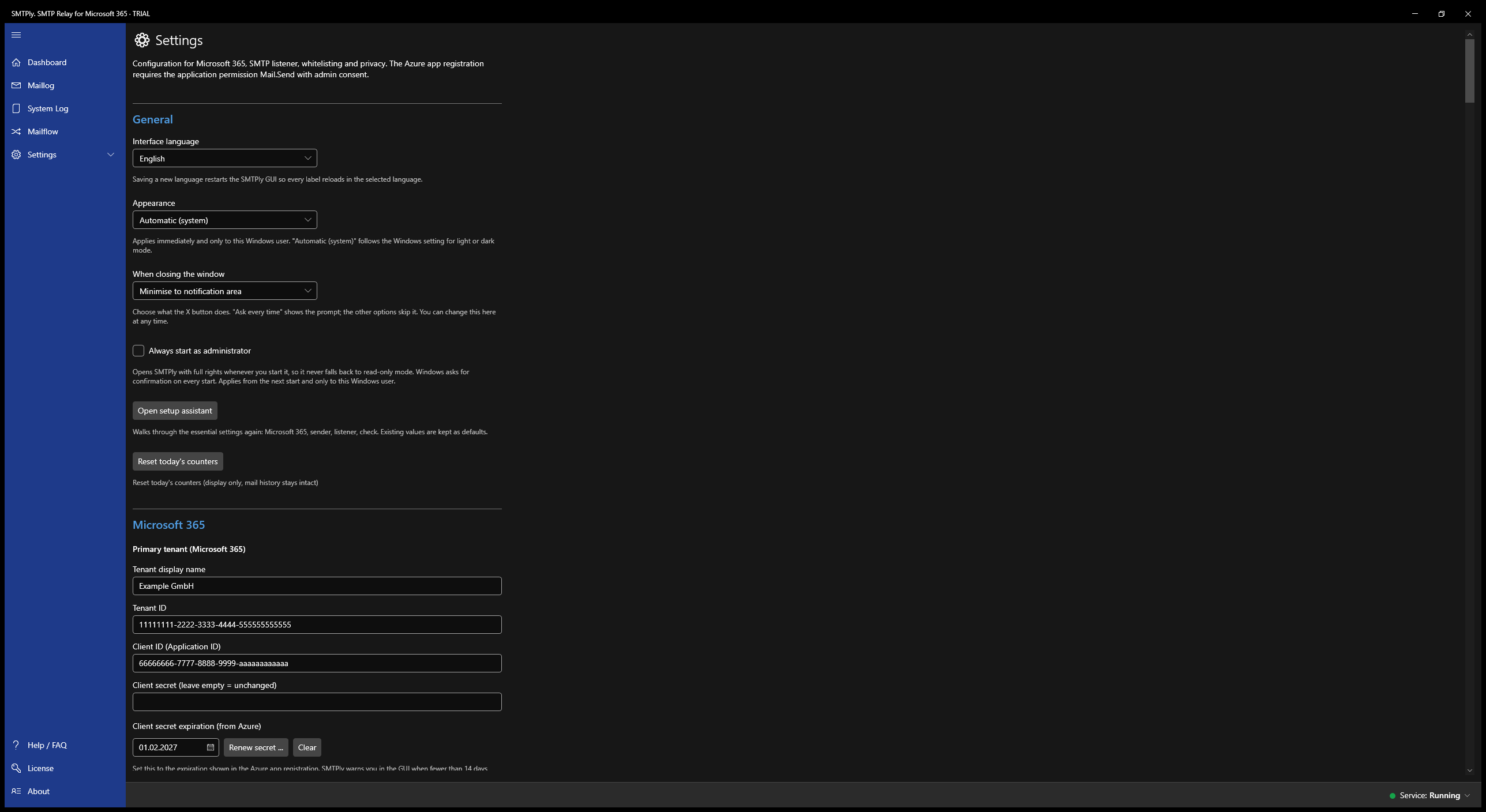 Settings – General