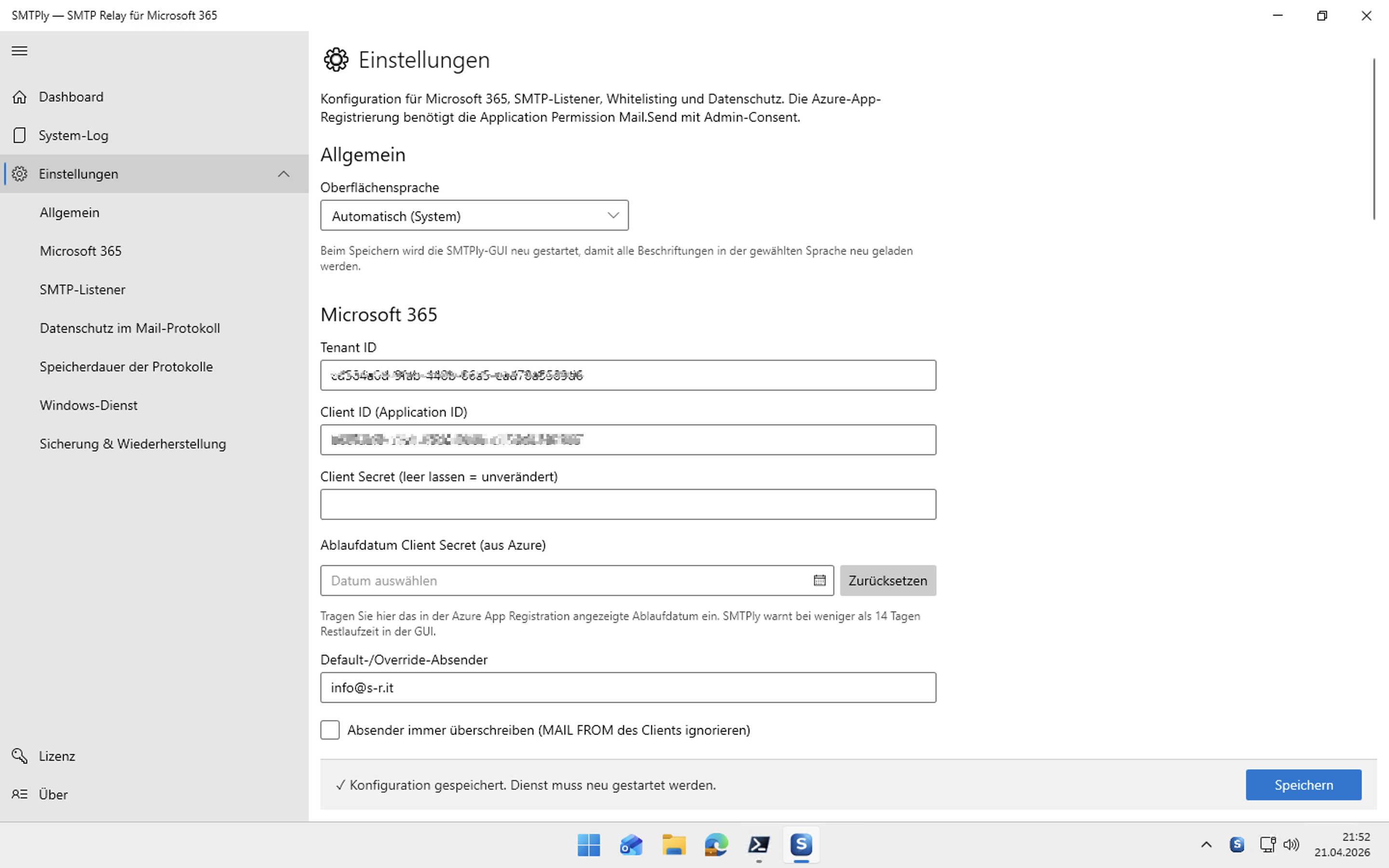 Einstellungen Light